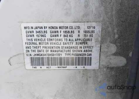 2017 Honda Fit Ex z USA, uszkodzony, nr VIN JHMGK5H73HS017221